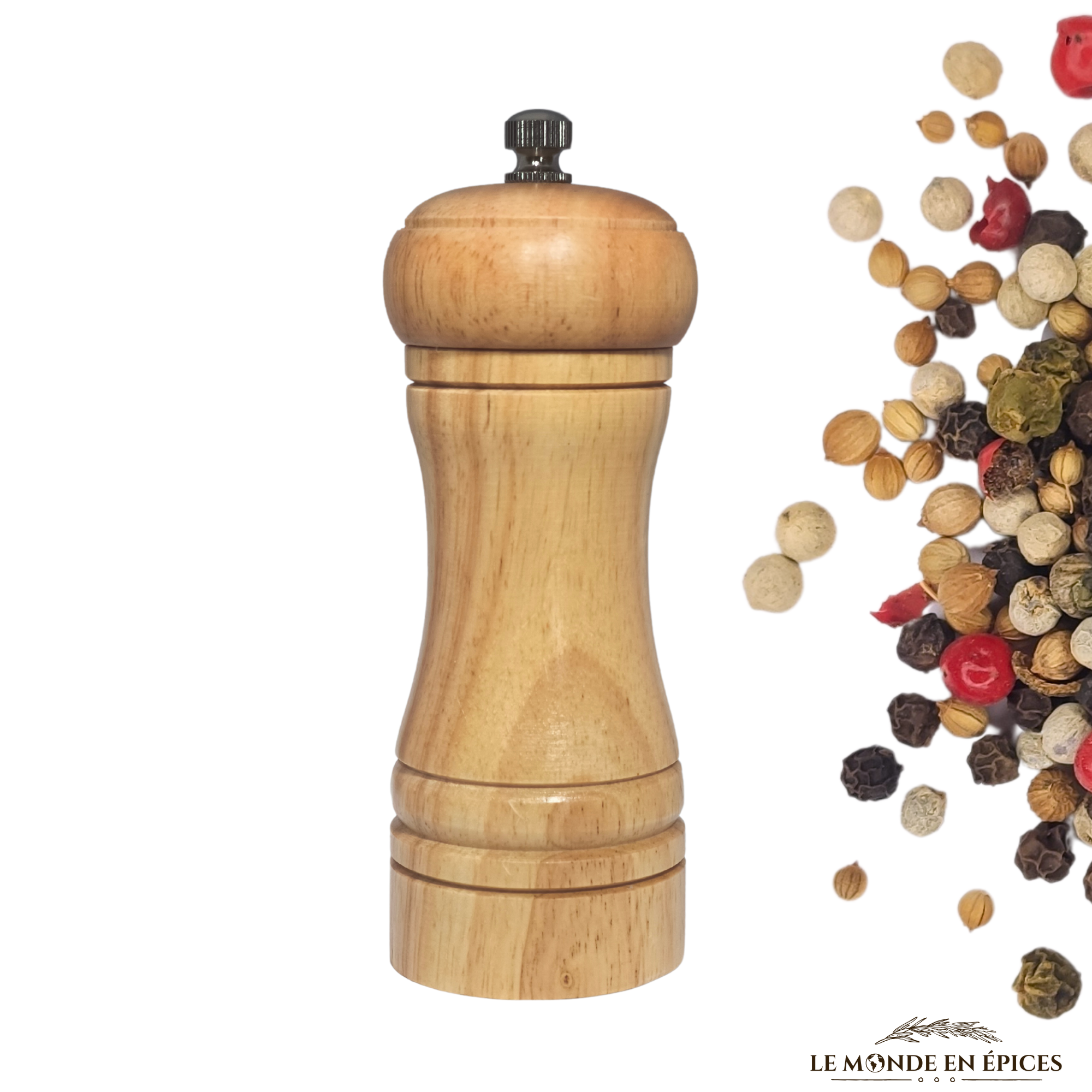 Moulin à poivre en bois 14 cm | Céramique, manuel